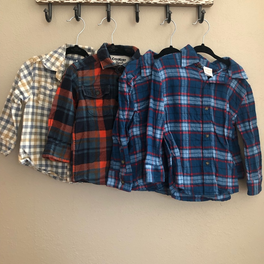4 cotton flannel shirts size 2T